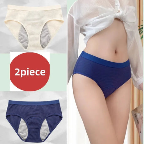2PCS/set Leak Proof Menstrual Panties Cotton Shorts for Women Waterproof Briefs Intimates Physiological Female UnderwearXS-2XL