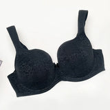 Women's Push Up Balconette Bra Full Coverage Lace Embroidered Underwire Wide Straps Lingerie 34 36 38 40 42 D E F G H I J
