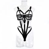 Sexy Hollow Out Bandage Body Harness Belt One Piece Bodysuit Women Erotic Sex Hot Bdsm Lingerie Open Crotch and Breasts