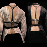 Women Fashion Harness Pu Leather Studded Decor Harness Adjustable Harness Belt Gothic Harness Bondage Lingerie Chest Harness
