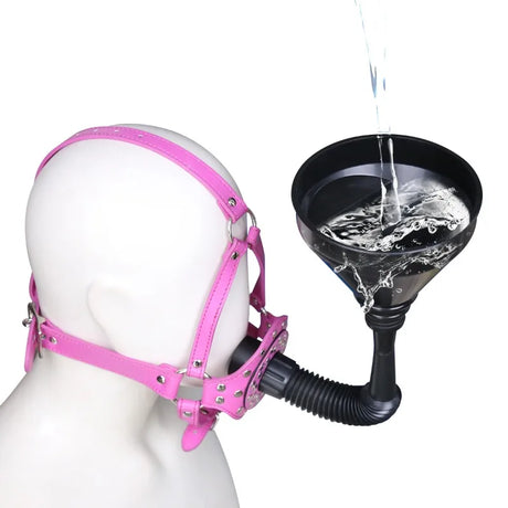 SM Harness Urinal Funnel Oral Enema Drool Mouth Plug Open Gag BDSM Penalty Mask Flirting Adults Erotic Games Gear