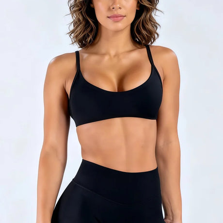 HISTELLO Impact Scoop Neck Bra Seamless Women Sports GYM Underwear Sexy Backless Yoga Clothing Naked Feeling Workout Fitness Bra