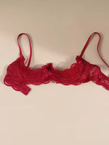 Women's lace open cup bra, soft, skin friendly, breathable, sexy gathering bra