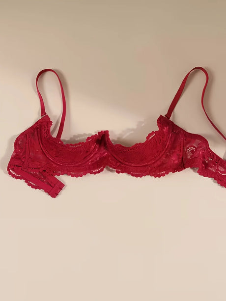 Women's lace open cup bra, soft, skin friendly, breathable, sexy gathering bra