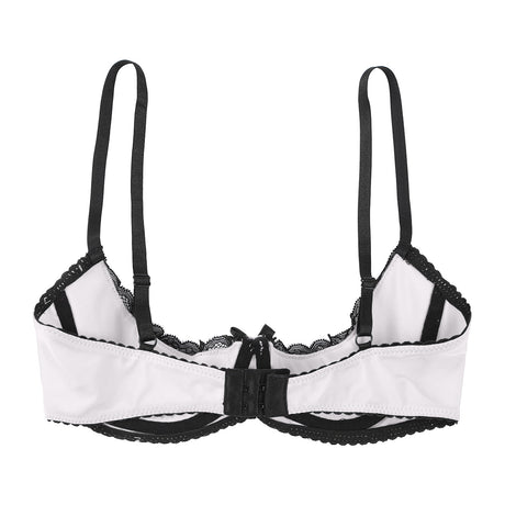 Women Sexy Open Cups Bra Exposed Nipples Lingerie Tops Adjustable Straps Underwire Lace Push Up Brassiere Underwear Nightwear