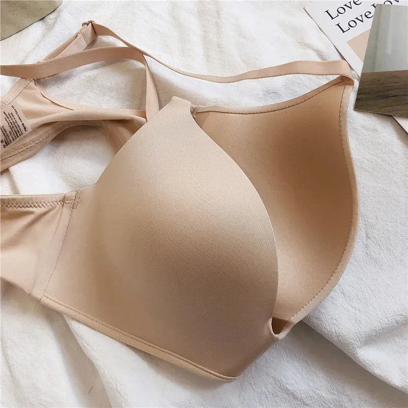Ultra Thin Sexy Ice Silk Wireless Bra For Women Sexy Gather Underwear Push Up Simple Lingerie Seamless Brassiere Bralettle