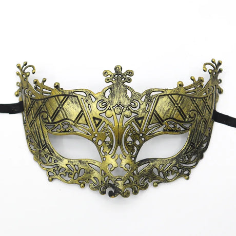 1PC Masquerade Mask Vintage Prince Mask Black Antique Copper Half Face Mask Plastic Retro Crown Masks Women Party Decoration