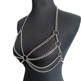 Metal Body Chain Bra Harness Sexy Chest Chain Beach Body Jewelry For Women 2025 Rave Accessories
