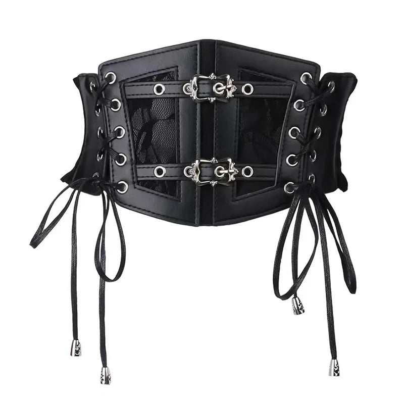 Ladies's Retro corset Belts Pin Buckle Elastic Lace