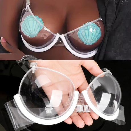 Summer Transparent TPU Lift Up Bra for Women Sexy Invisible See Through Bras Simple Design Bikini Cup Wedding Party Underwear