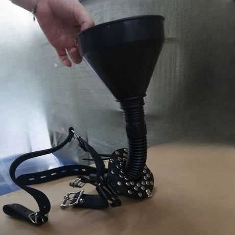 SM Harness Urinal Funnel Oral Enema Drool Mouth Plug Open Gag BDSM Penalty Mask Flirting Adults Erotic Games Gear