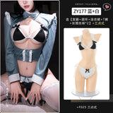 Sexy Women Bunny Girl Cosplay Costume Hollow Chest Lingerie Outfit with Bunny Ear Headband Maid Dress Halloween Roleplay Uniform