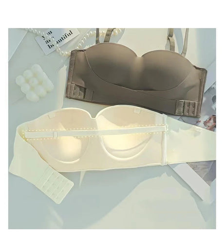 Big Breasts Underwear Sexy Lingerie S-Xl Plus Size Front Buckle Seamless One-piece Bra Cup Invisible Strapless Bra For Women