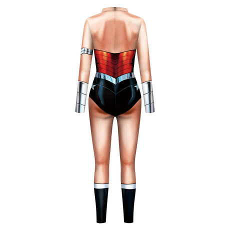 Zawaland Justice Wonder Costume Woman Cosplay Movie Bodysuit Party Sexy Jumpsuit Superwoman Stage Performance Zentai Outfits