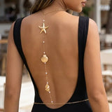 Simple Multilayer Rhinestone Back Chain Necklaces for Women Sexy Metal Shiny Crystal Bikini Waist Chain Body Chain Jewelry Gifts
