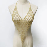Sexy Sparkly Tassel Chest Chain Mesh Tassel Body Harness Chest Chain Bra Top Rhinestone Lingerie Bikini Sexy Body Jewelry Gift