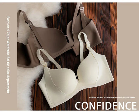 Smooth Nursing Bra Prevents Sagging Gathers Support Womans Brassiere Three-row Hooks Postpartum Use All Stages Ladies' Bra Daily