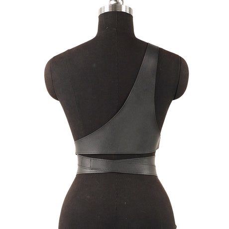 Women Corsets Wide Belt Gothic PU Leather Underbust Corset Crop Top Solid Color Adjustable Vest Waist Belt Clothing Accessories