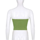 Sleeveless Knitted Crop Tops Green Sexy Basic Patchwork 2023 Summer Casual Cami Backless Y2k Vintage Tank Top Women