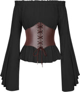 Medieval Corset Belt Waistband Women Steampunk PU Leather Harness Body Belt Anime Cosplay Viking Pirate Girdle Accessories