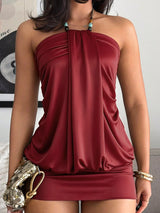 Dresses 2026 Women Bodycon Summer Sexy Party Sleeveless Mini Dress Sleeveless for Club Party Evening Night Out Occasions