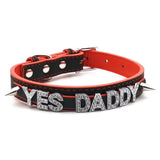 Sexy Customized Letters YES DADDY PRINCESS Rivet Spikes Collar Choker Necklace DIY Personalized Custom Chocker Cosplay Jewelry