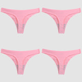 WarmSteps 4PCS/Set Sexy Women Panties Silk Satin Female Thongs Lingerie Soft Cozy Underwear Hot G-Strings Seamless Sports T-Back