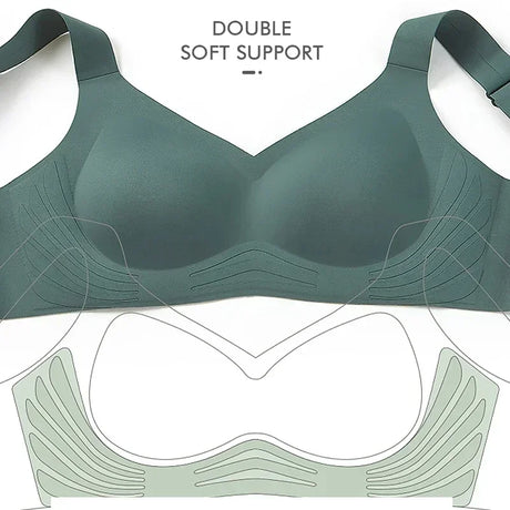 SUJIIN Wireless Seamless Bras for Women Minimizer Invisible Padded Push Up Bras Comfort Soft Support Anti-sagging Bralette Bh
