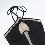 Hanging Neck Suspender Slim Fit Nightclub Sexy Women's Long Dress Elegant Fashionable Perspective Temperament Dinner Dress