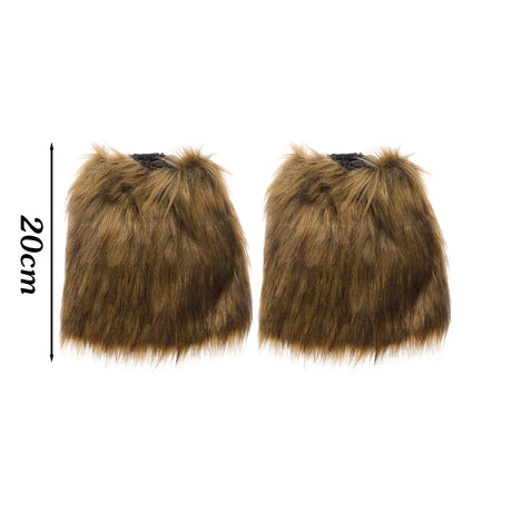 New Y2k Faux Fur Leg Warmers Spicy Girl Harajuku Winter Warm Furry Boots Cover Socks Jk Vintage Hiphop Cosplay Socks Accessories
