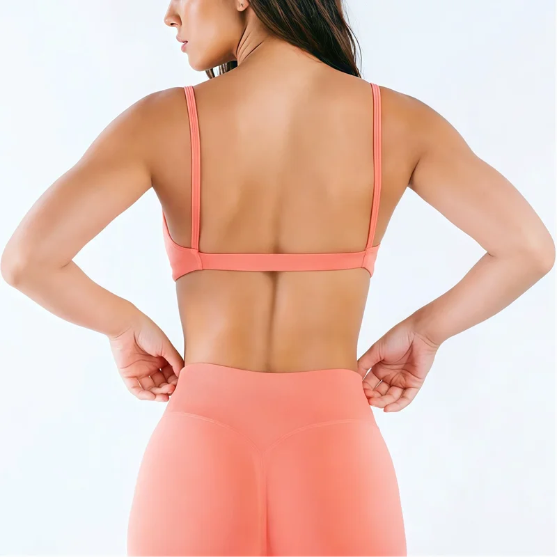 HISTELLO Impact Scoop Neck Bra Seamless Women Sports GYM Underwear Sexy Backless Yoga Clothing Naked Feeling Workout Fitness Bra