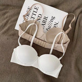 Women Seamless Bra Half-Cup Push-Up Bra Ladies Soft Underwear 2 Hook Back Comfort Non-wire Bralette Sexy Lingerie Size S-XL