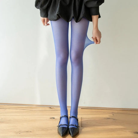 Women's Sexy Transparent Silk Stockings Disposable Breathable Sheer Tights Summer Ultra Thin Sock Colorful Anti-hooked Pantyhose