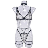 Ellolace Tempted Women's Lingerie Sets Erotic Bra Thong Leg Straps Delicate Sheer Outfit Sensual Intimate Sexy Women's Underwear