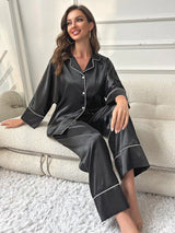 Women's Pajama Set Sleepwear Suit Loungewear Pj Set Satin Long Sleeve Tops With Pants 2 Pieces Pjs Pajamas for Women Pyjama