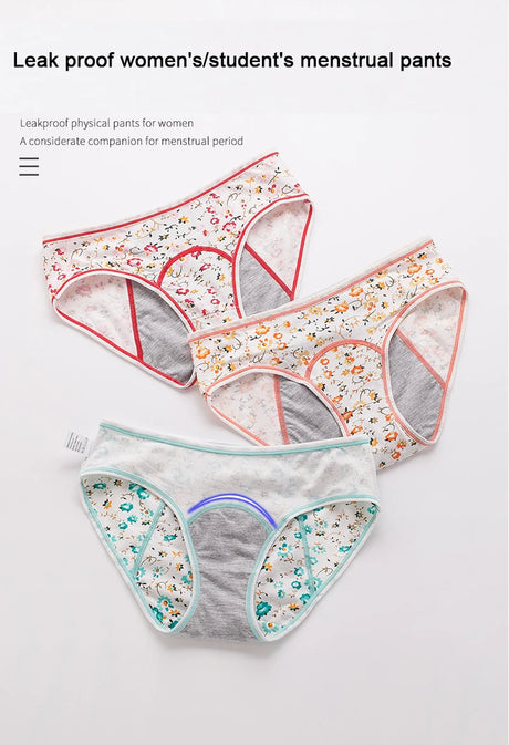3pcs/Set Leak Proof Menstrual Panties Girls Period Underwear Sexy Pants Physiological Underwear New Product Waterproof Briefs