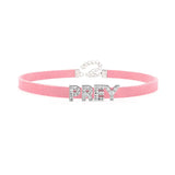 Sexy Rhinestone Letters Hotwife Collar Choker for Women Men DIY Customized Necklaces Pink Suede Leather Cosplay Jewelry Gift