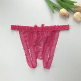 Customized Crystal Name Letters Women's Sexy Breathable Lace Underwear Low Waisted Opening Thong Bikini Erotic G-String Panties