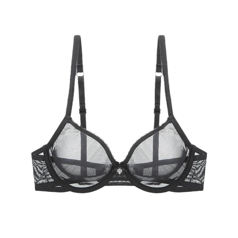 Transparent Bra Fully Sheer Mesh Bra Ultra-thin See-through Soft Underwire Bra Breathable Ultra-thin Beauty Back Sexy Bra
