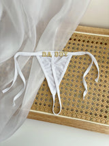 Personalized Custom Rhinestone Letter Name  Low Waist Strap Thong G-String Tanga Underwear Bikini Wife Girlfriend Custom Gift