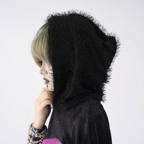 2025 New Halloween Costume for Women - Sexy Skeleton Print Cloak Outfit with Dress Set for Party Cosplay Haunted House Costume