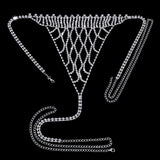 Tassel Underwear Rhinestone Bra Chain Harness for Women Accessories Sexy Fashion Crystal Bikini Bra and Thong Sets Body Jewelry