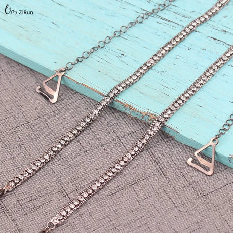 Detachable Rhinestone Metal Bra Strap for Women, Non-Slip Invisible Adjustable Crystal Shoulder Straps,Lingerie Accessories Gift