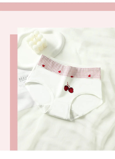 High Waist 4Pcs/Set Cotton Panties Women Body Slimming Underwear Breathable Cute Young Girls Briefs Female Lingerie