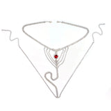 Bikini Body Chain Sexy Nightclub Rhinestone Underwear Chain Round Ruby