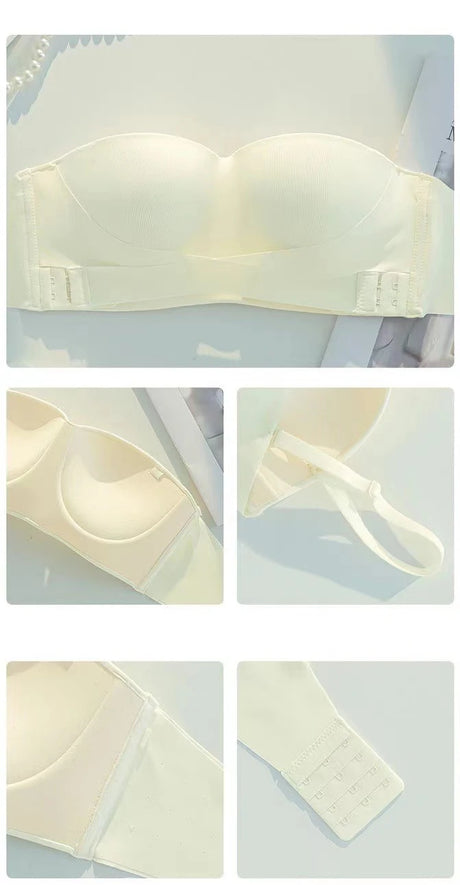 Big Breasts Underwear Sexy Lingerie S-Xl Plus Size Front Buckle Seamless One-piece Bra Cup Invisible Strapless Bra For Women