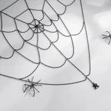 Black Spider Web Body Chain Women Gothic Spider Pendant Back Harness Adjustable Mesh Web Bikini Halloween Festival Body Jewelry