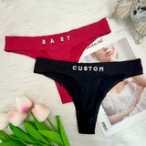 2pack Custom Thong with Name Crystal Letter Customized Thongs Women Underwear G-String Personalize Panties Lingerie Tanga