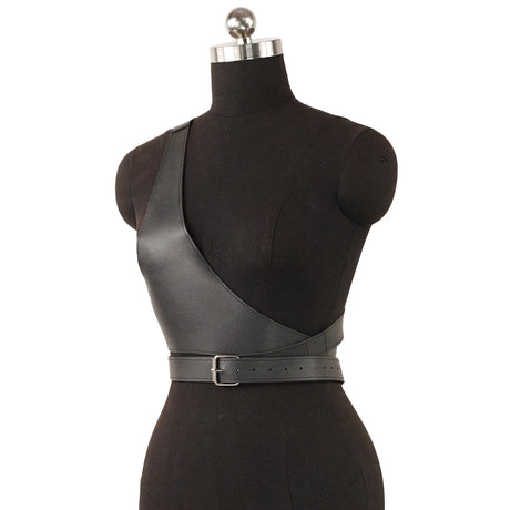 Women Corsets Wide Belt Gothic PU Leather Underbust Corset Crop Top Solid Color Adjustable Vest Waist Belt Clothing Accessories