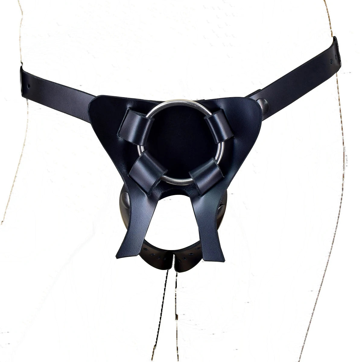 PU Leather Male DP/Slave Strap On Harness Strap-On Sex Harness For Double Penitration Or For Slave By